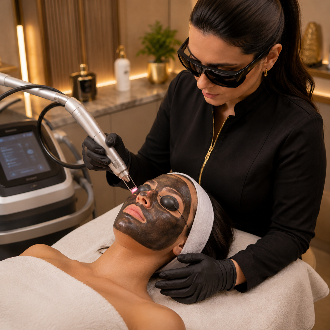 Procedimento de Peeling de Hollywood em clínica estética premium