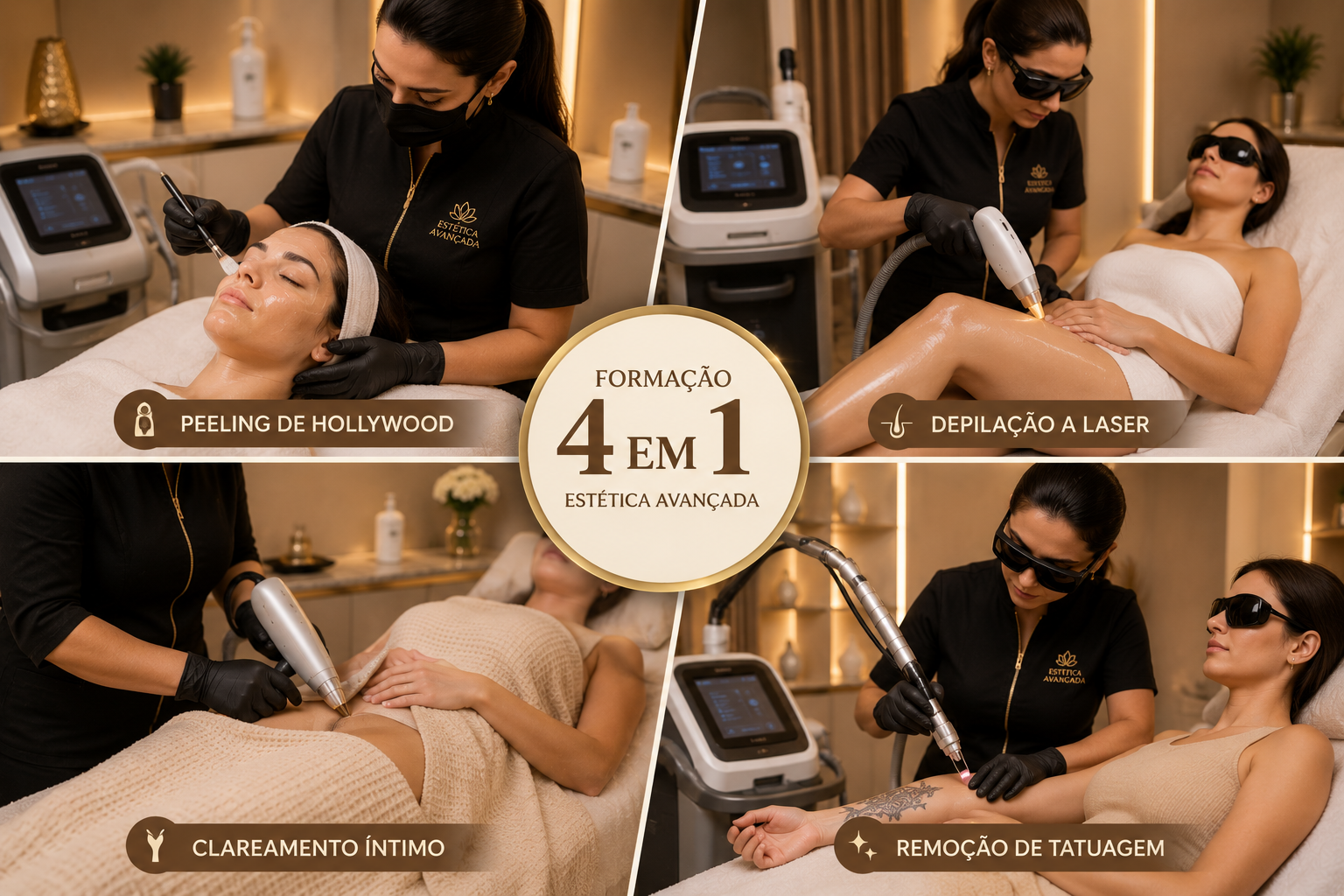 Formação 4 em 1 em estética avançada com quatro procedimentos
